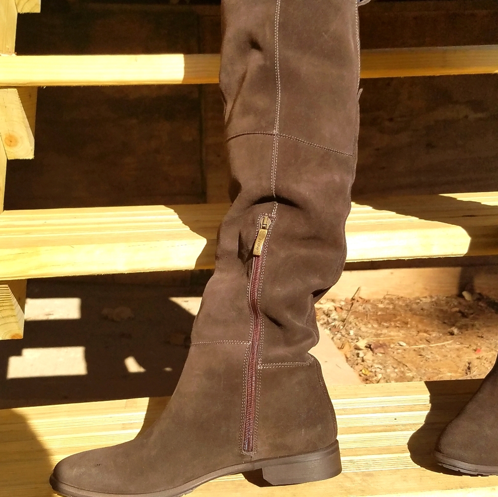 Mally brown  brushed suede stretch over the knee